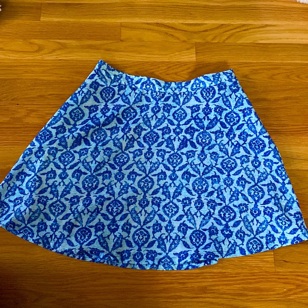 Michael Kors skirt, blue pattern, size 2 fits like size 4. Only worn once!